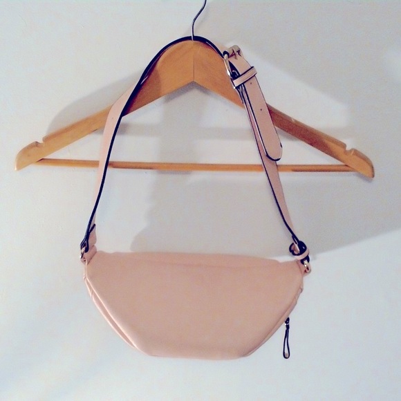 Pink Vegan Leather Crossbody Belt Bag ~ Strawberry Milk, Blush - Picture 3 of 5